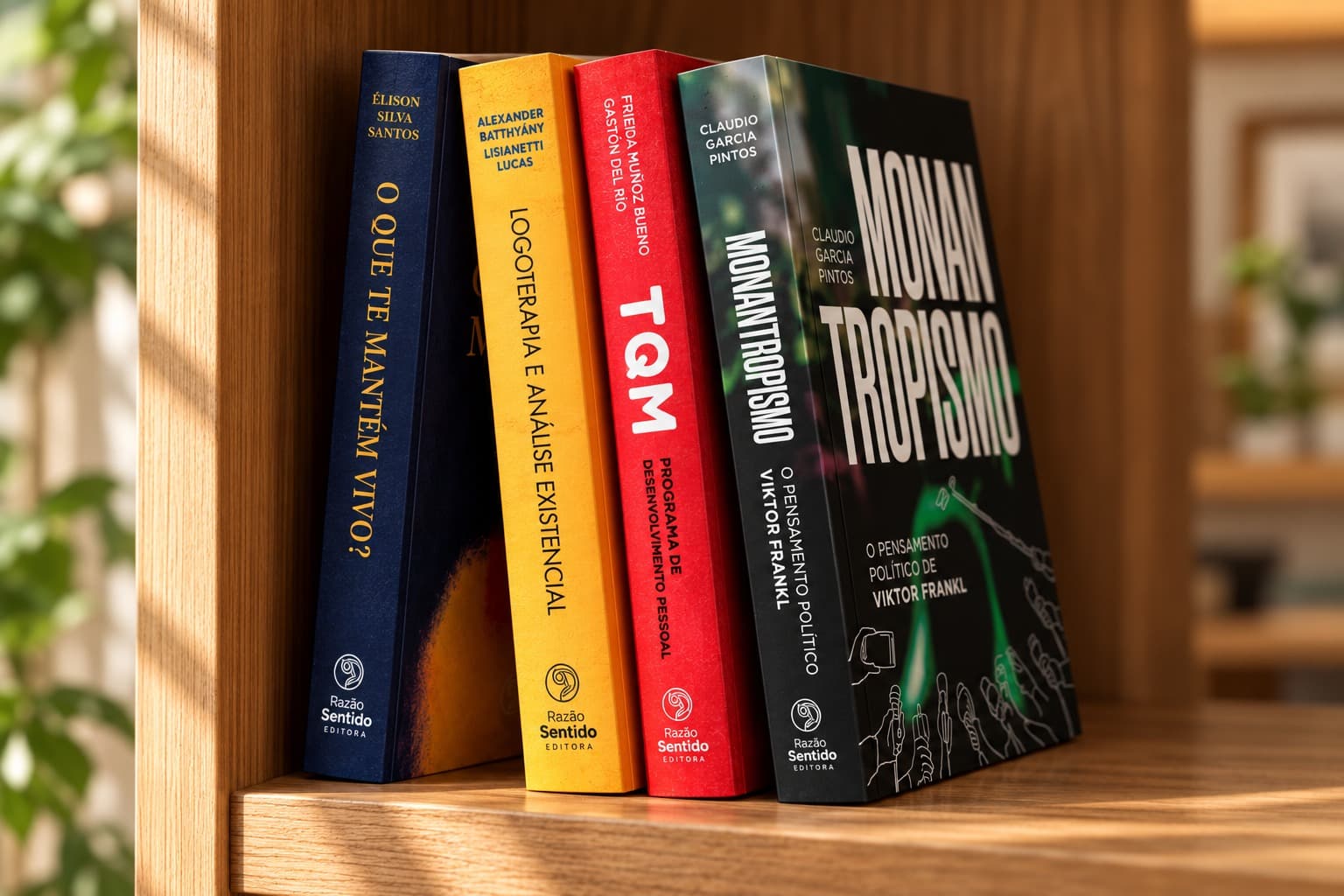 Livros da Editora Busca Sentido em uma estante